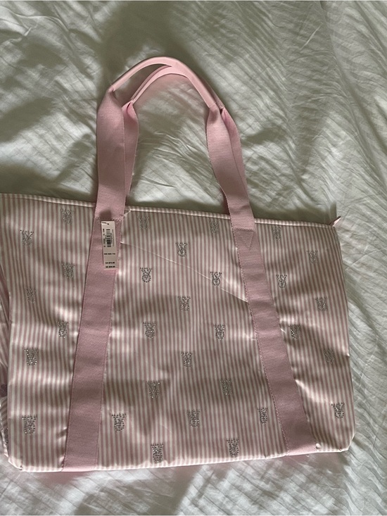 Victoria's Secret Handbags - VS Striped Bedazzled Tote Bag with
